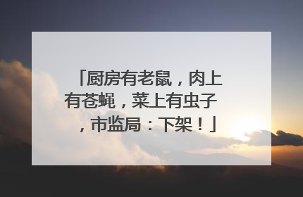 厨房有老鼠，肉上有苍蝇，菜上有虫子，市监局：下架！