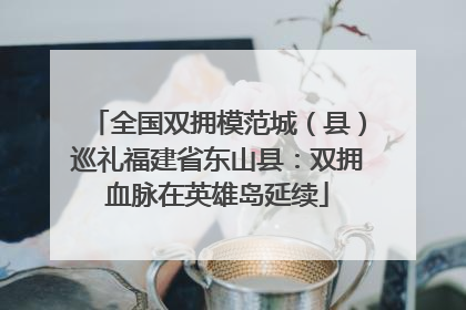 全国双拥模范城（县）巡礼福建省东山县：双拥血脉在英雄岛延续
