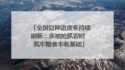 全国夏种进度条持续刷新：多地抢抓农时 筑牢粮食丰收基础