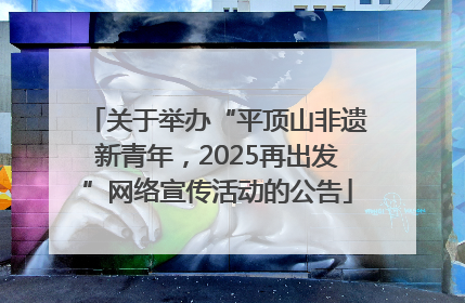 关于举办“平顶山非遗新青年，2025再出发”网络宣传活动的公告