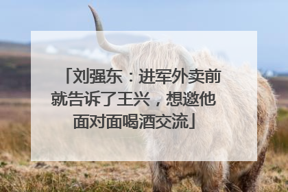 刘强东：进军外卖前就告诉了王兴，想邀他面对面喝酒交流