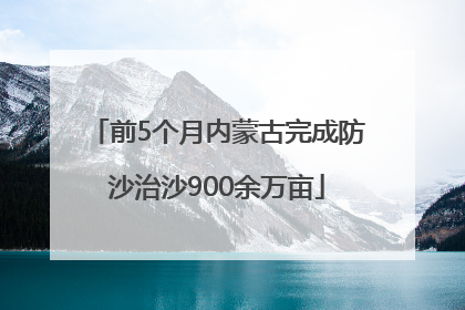 前5个月内蒙古完成防沙治沙900余万亩