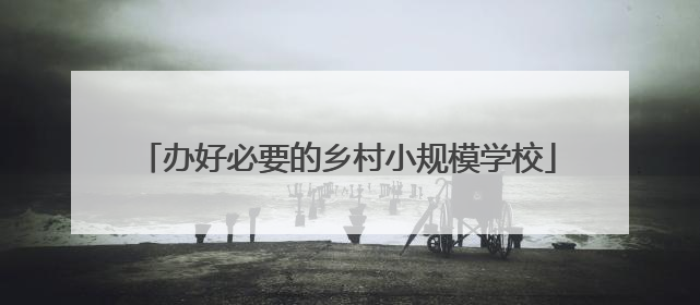 办好必要的乡村小规模学校