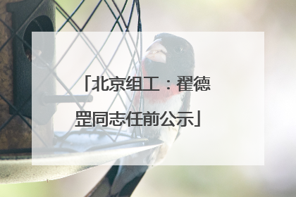 北京组工：翟德罡同志任前公示