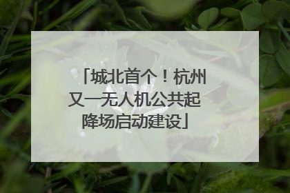 城北首个！杭州又一无人机公共起降场启动建设