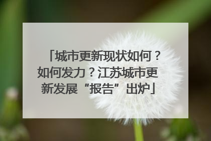 城市更新现状如何？如何发力？江苏城市更新发展“报告”出炉