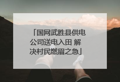 国网武胜县供电公司送电入田 解决村民燃眉之急