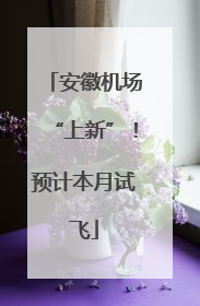 安徽机场“上新”！预计本月试飞