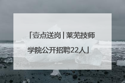 壹点送岗│莱芜技师学院公开招聘22人