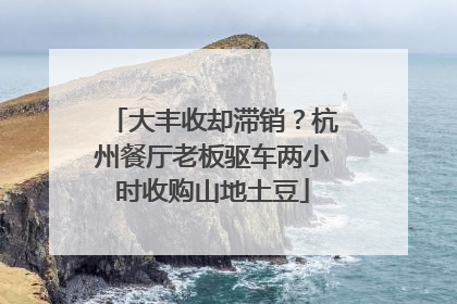 大丰收却滞销？杭州餐厅老板驱车两小时收购山地土豆
