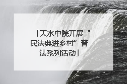天水中院开展“民法典进乡村”普法系列活动