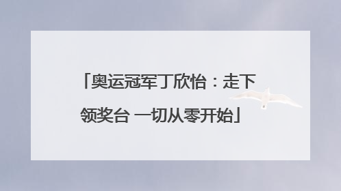 奥运冠军丁欣怡：走下领奖台 一切从零开始