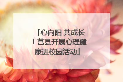 心向阳 共成长！莒县开展心理健康进校园活动