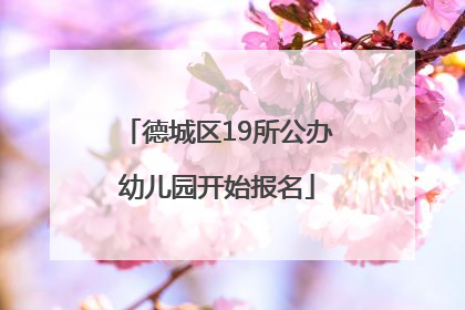 德城区19所公办幼儿园开始报名