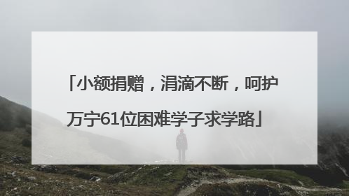 小额捐赠，涓滴不断，呵护万宁61位困难学子求学路