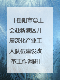岳阳市总工会赴新港区开展深化产业工人队伍建设改革工作调研