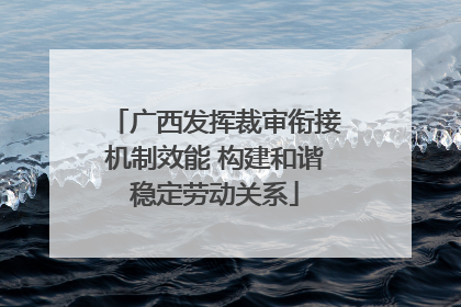 广西发挥裁审衔接机制效能 构建和谐稳定劳动关系