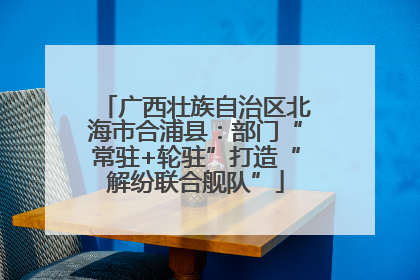 广西壮族自治区北海市合浦县：部门“常驻+轮驻”打造“解纷联合舰队”