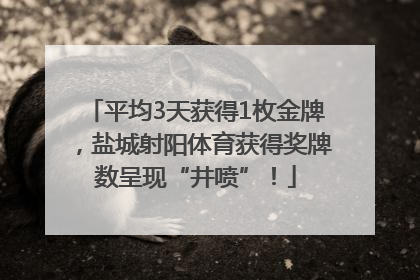 平均3天获得1枚金牌，盐城射阳体育获得奖牌数呈现“井喷”！