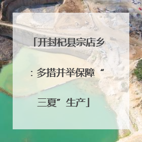 开封杞县宗店乡：多措并举保障“三夏”生产