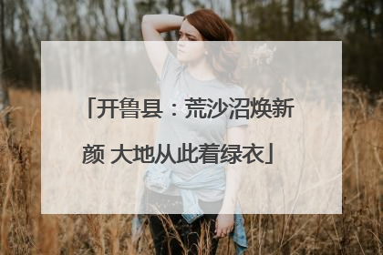 开鲁县：荒沙沼焕新颜 大地从此着绿衣