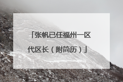 张帆已任福州一区代区长（附简历）