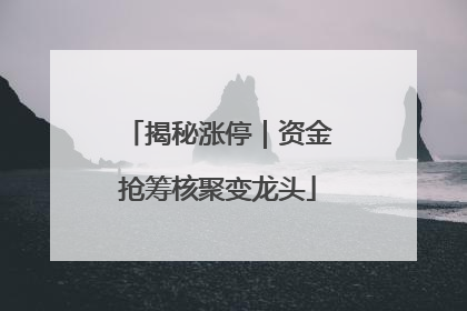 揭秘涨停｜资金抢筹核聚变龙头