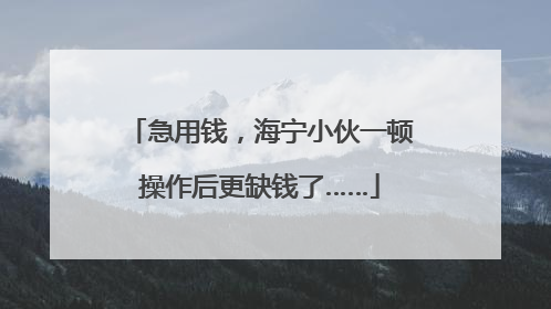 急用钱，海宁小伙一顿操作后更缺钱了……