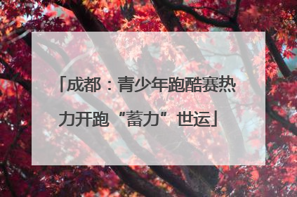 成都：青少年跑酷赛热力开跑“蓄力”世运