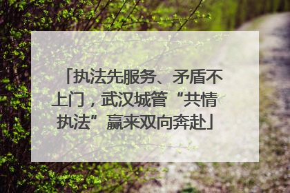 执法先服务、矛盾不上门，武汉城管“共情执法”赢来双向奔赴