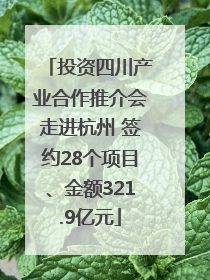 投资四川产业合作推介会走进杭州 签约28个项目、金额321.9亿元