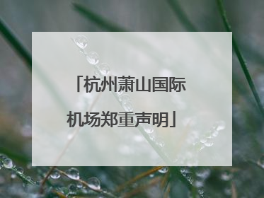 杭州萧山国际机场郑重声明