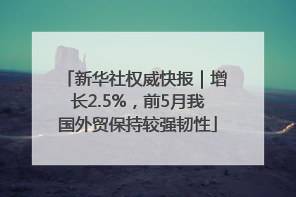 新华社权威快报｜增长2.5%，前5月我国外贸保持较强韧性