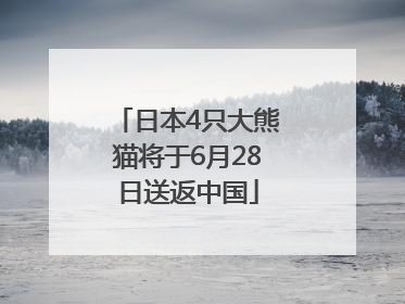 日本4只大熊猫将于6月28日送返中国