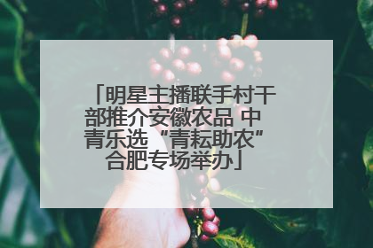 明星主播联手村干部推介安徽农品 中青乐选“青耘助农”合肥专场举办