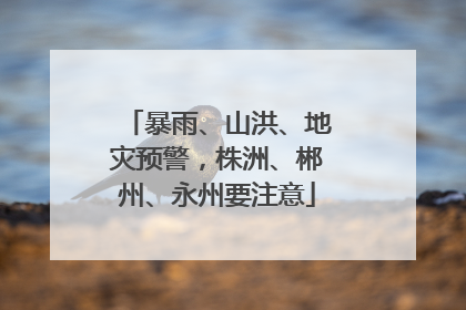 暴雨、山洪、地灾预警，株洲、郴州、永州要注意