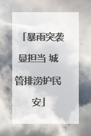 暴雨突袭显担当 城管排涝护民安