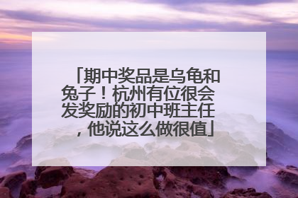 期中奖品是乌龟和兔子!杭州有位很会发奖励的初中班主任,他说这么做很值