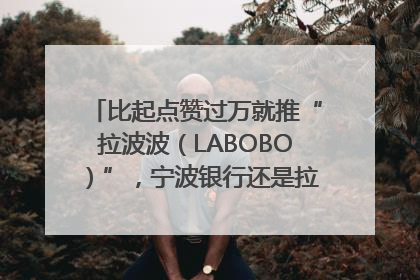 比起点赞过万就推“拉波波（LABOBO）”，宁波银行还是拉业绩吧｜财经辣评