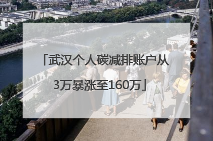 武汉个人碳减排账户从3万暴涨至160万