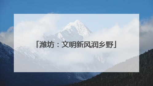 潍坊：文明新风润乡野