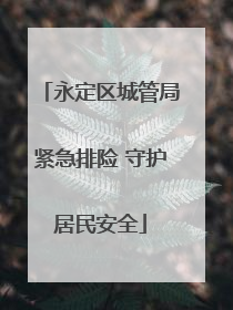 永定区城管局紧急排险 守护居民安全