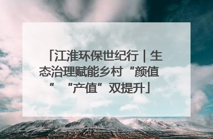 江淮环保世纪行｜生态治理赋能乡村“颜值”“产值”双提升