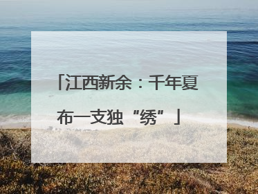 江西新余：千年夏布一支独“绣”