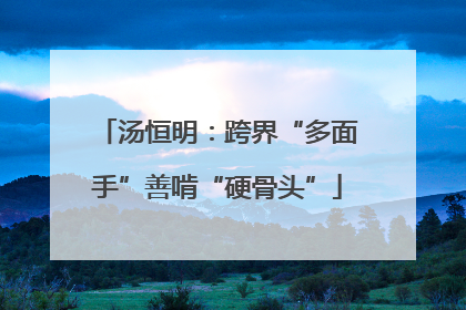 汤恒明：跨界“多面手”善啃“硬骨头”