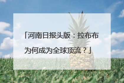 河南日报头版：拉布布为何成为全球顶流？