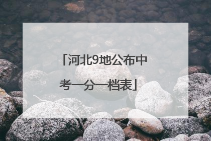 河北9地公布中考一分一档表