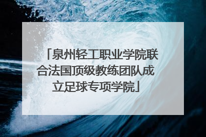 泉州轻工职业学院联合法国顶级教练团队成立足球专项学院