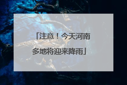 注意！今天河南多地将迎来降雨