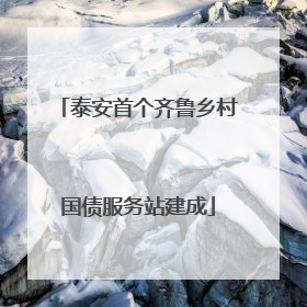 泰安首个齐鲁乡村国债服务站建成